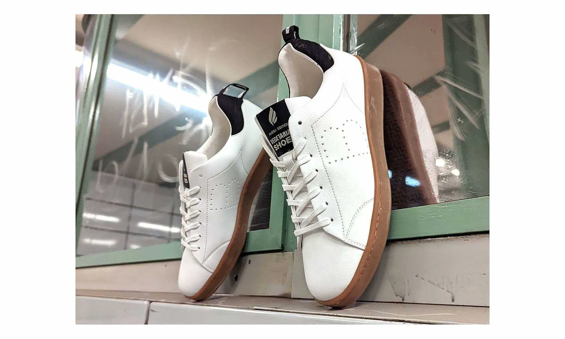 Damen Vegetarian Shoes Berlin Sneaker White/Black Edition