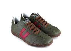 Damen Vegetarian Shoes Cheatah Olive/Red