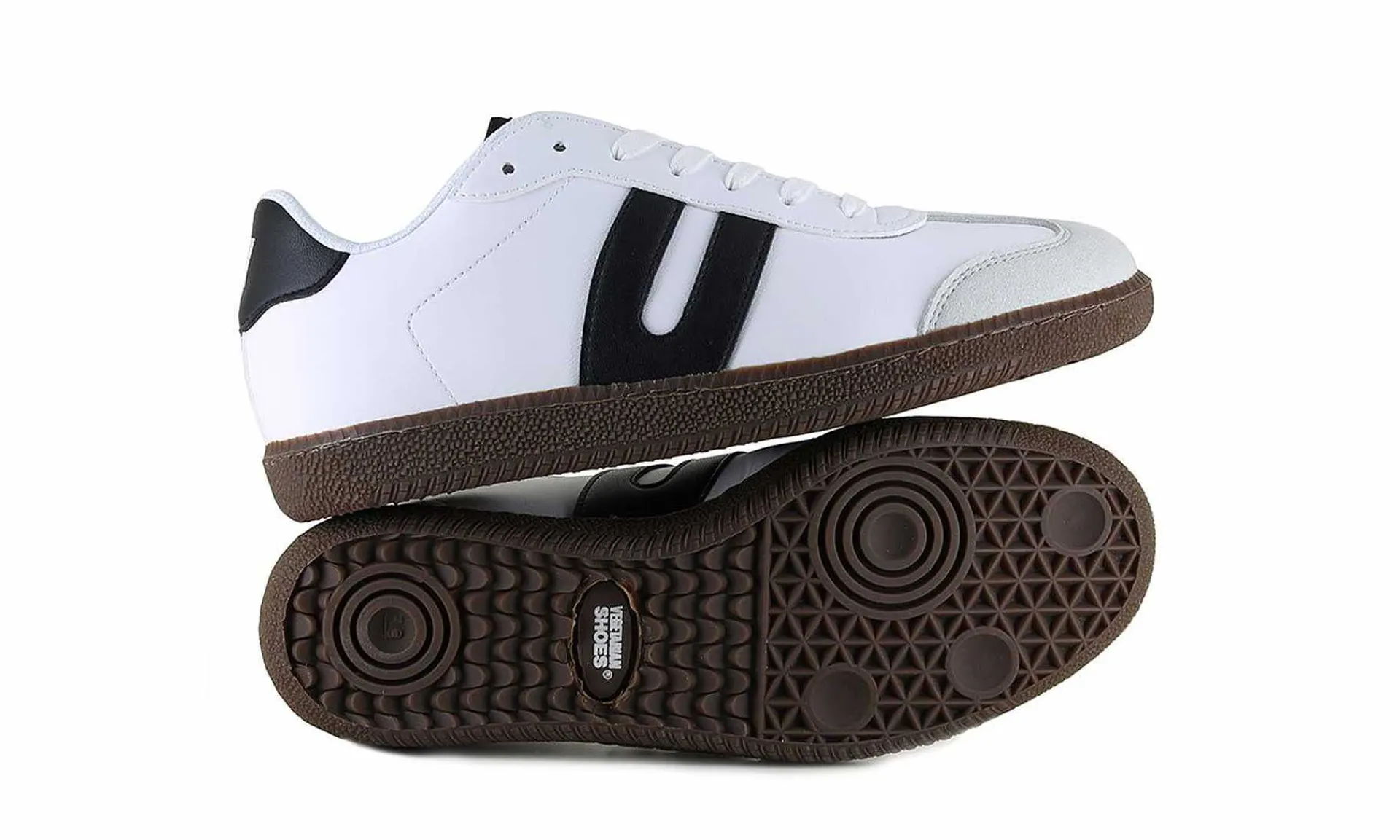 Damen Vegetarian Shoes Cheatah White/Black