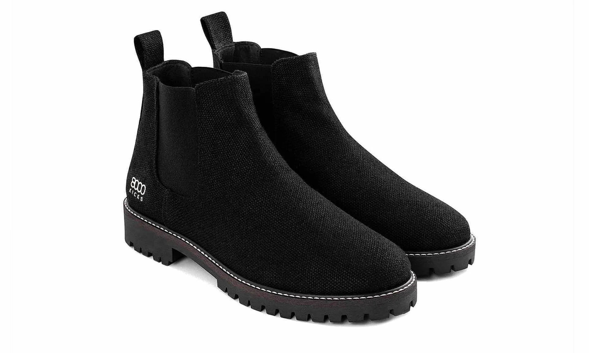 Damen 8000kicks Crossover Hemp Chelsea Boot Black