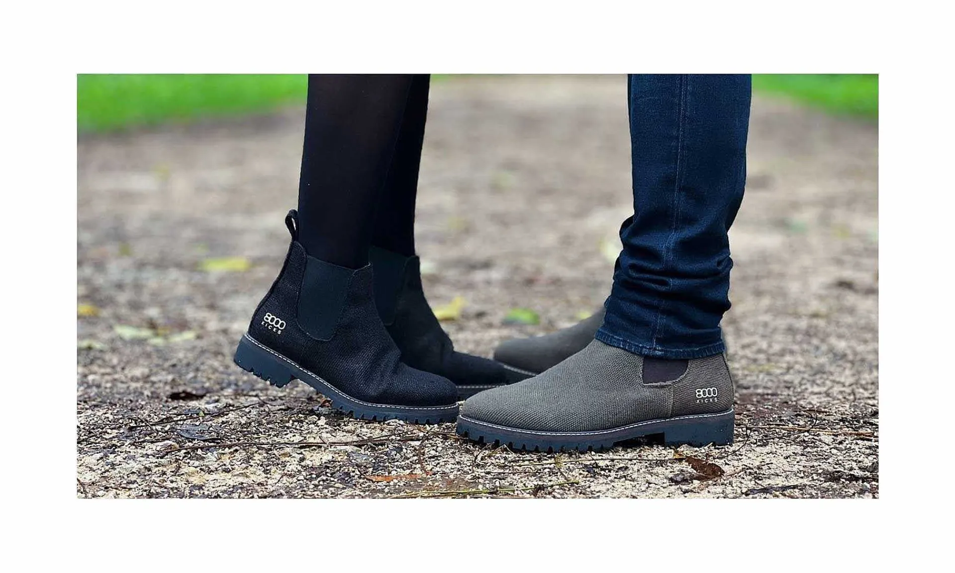 Damen 8000kicks Crossover Hemp Chelsea Boot Full Black