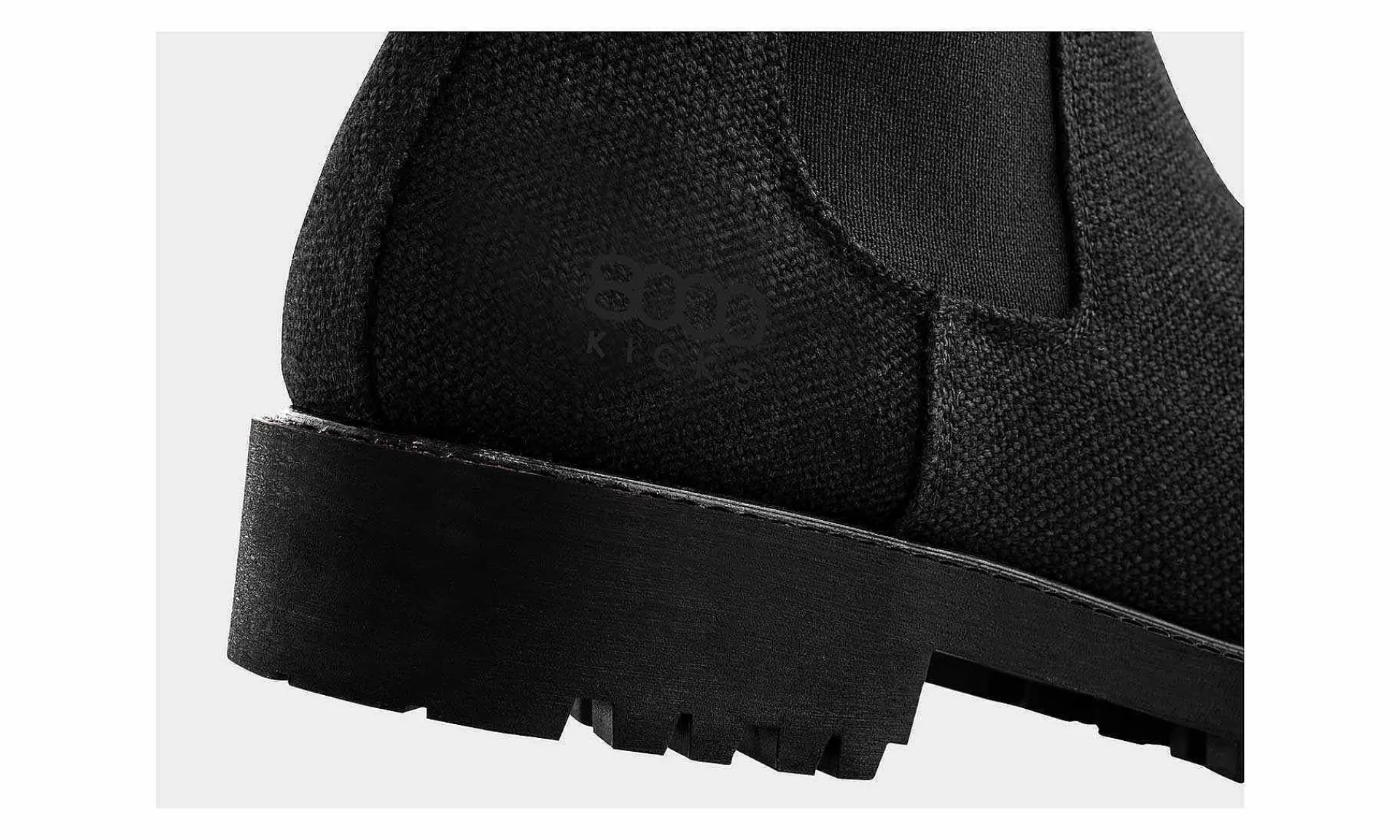 Damen 8000kicks Crossover Hemp Chelsea Boot Full Black