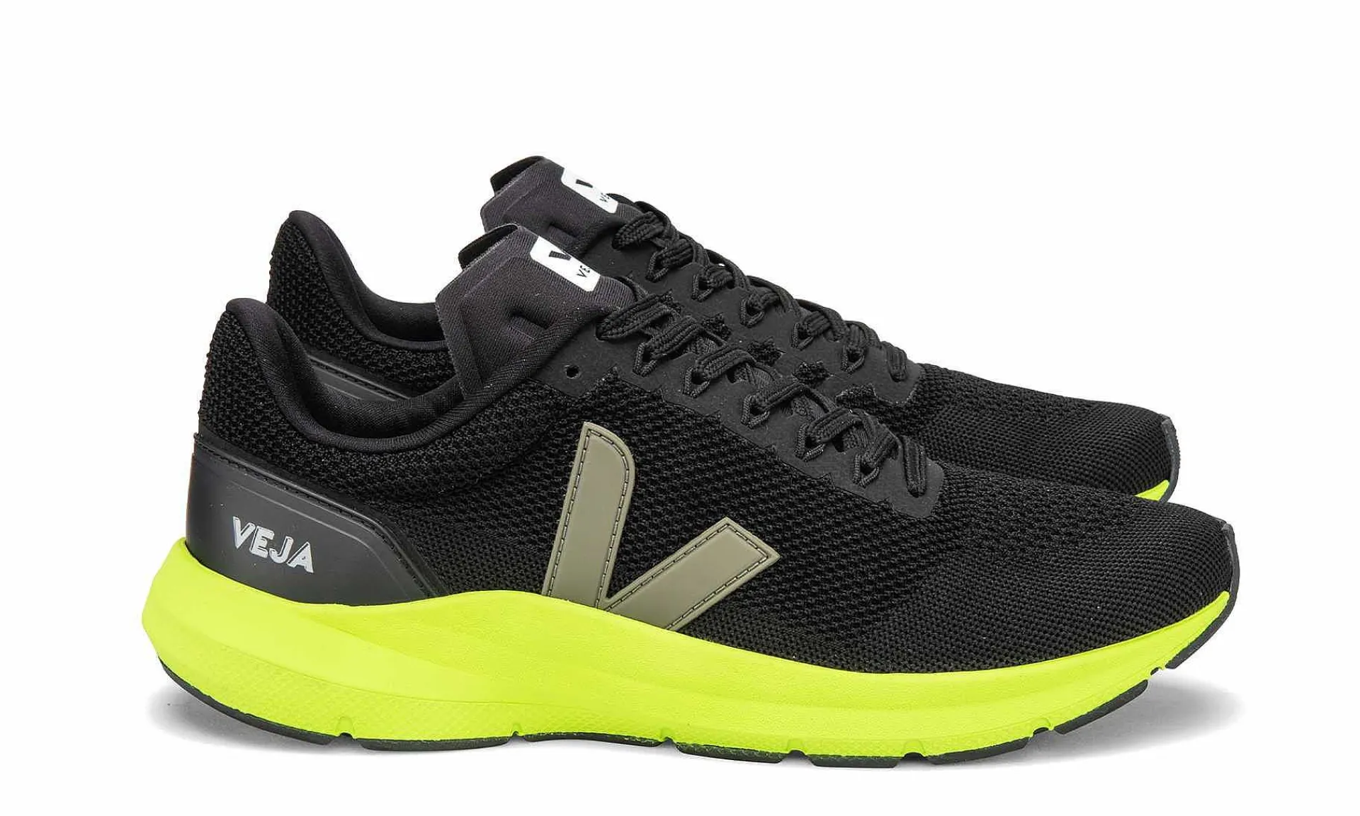 Damen Veja Marlin Lt Black Kaki Jaune Fluo