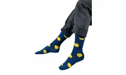 Accessoires Kabak Organic Cotton Socks Navy Blue Lemon Big Dots