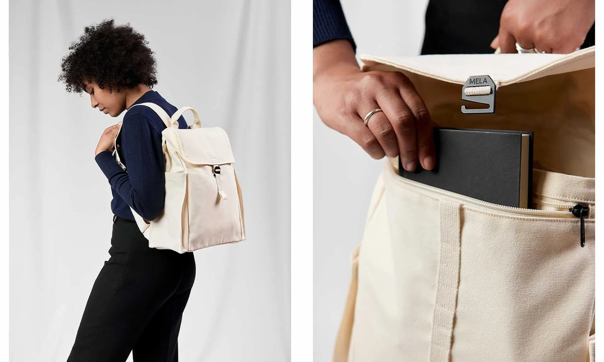 Accessoires Melawear Rucksack Mela X Dariadeh Ecru