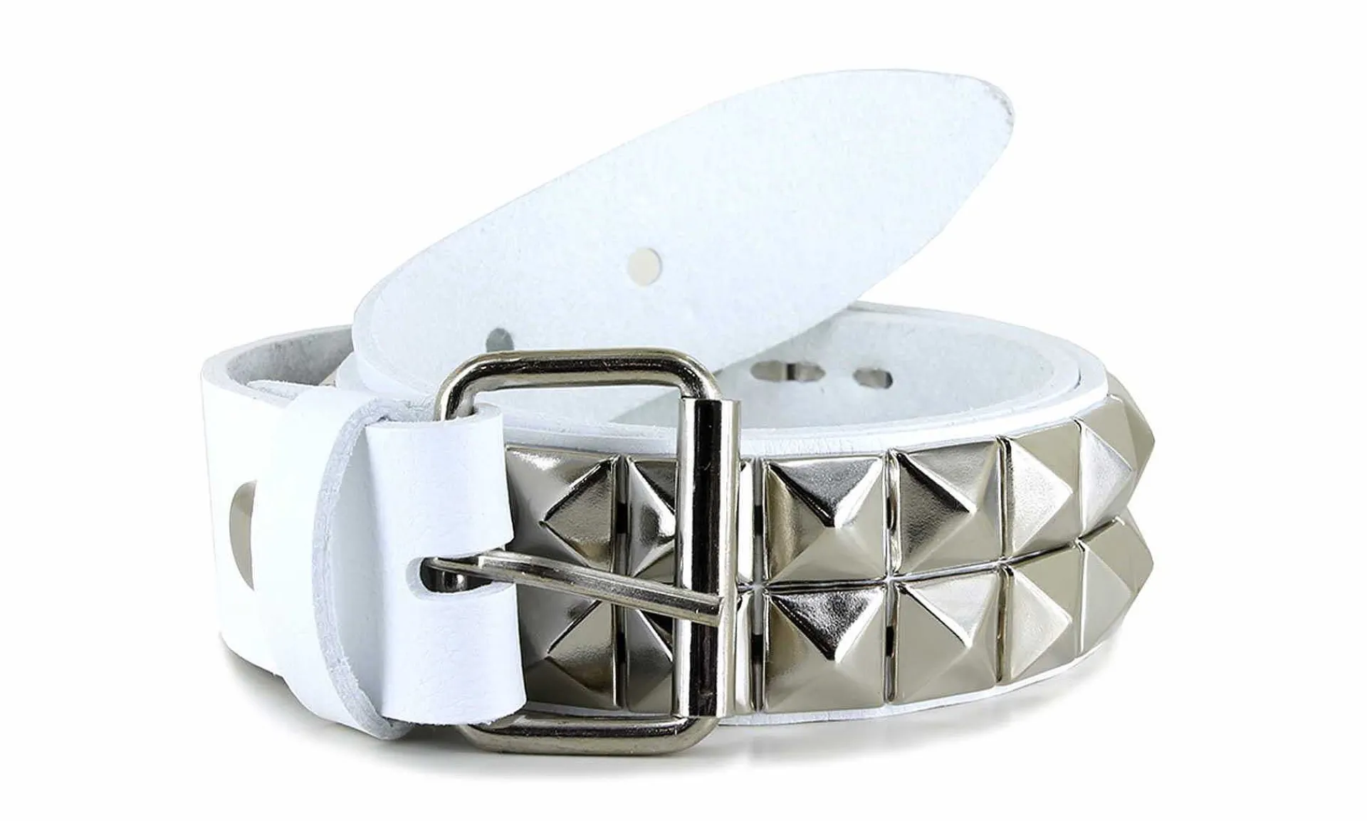 Accessoires Vegetarian Shoes Studded Belt Pyramid White