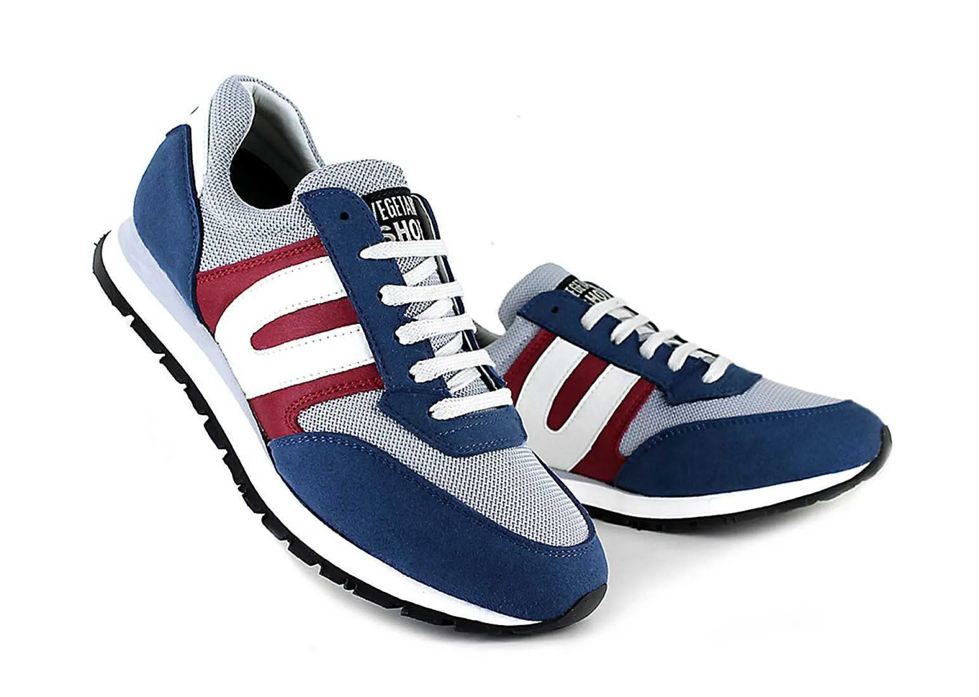Damen Vegetarian Shoes Vegan Runner Navy/Grey/Red