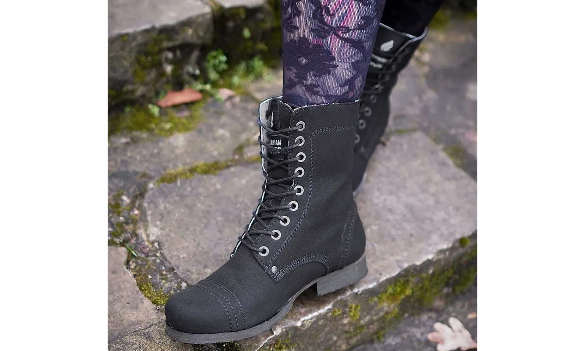 Damen Vegetarian Shoes Vintage Boot Black Edition